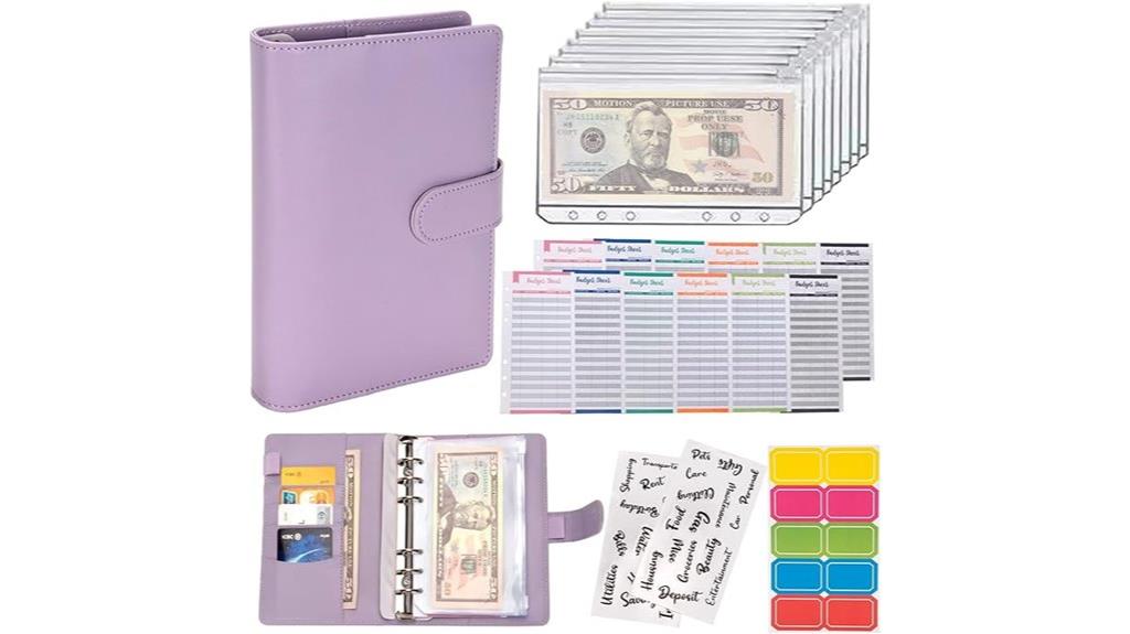 purple zipper cash envelope