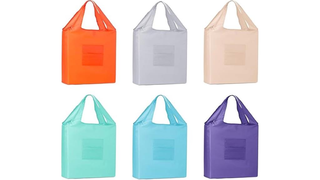 six eco friendly tote bags