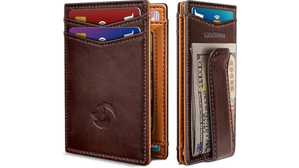 slim magnetic wallet with clip