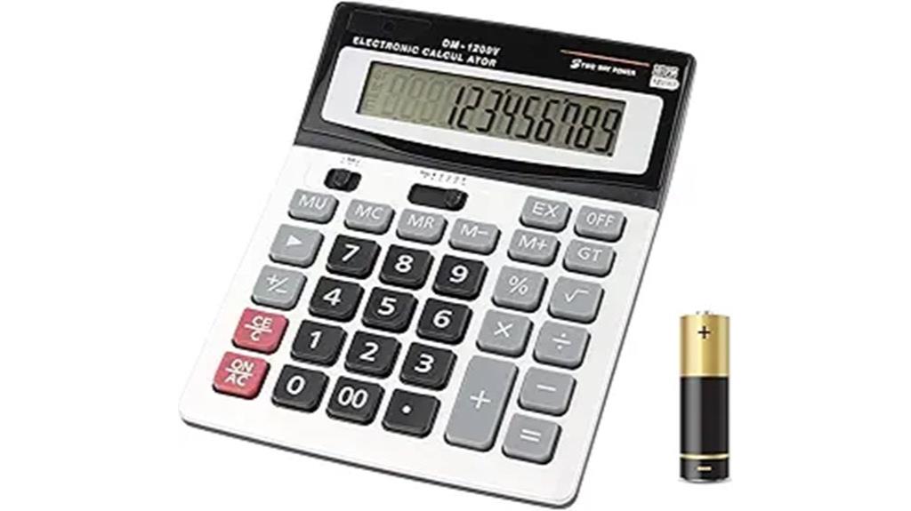 solar powered 12 digit calculator