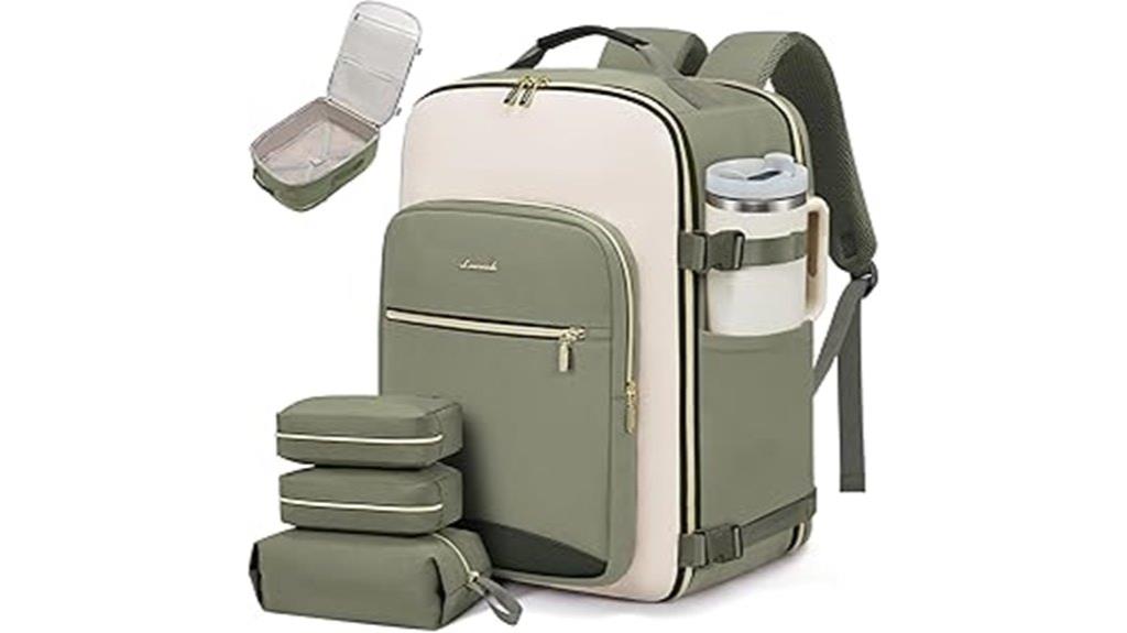 spacious unisex travel backpack