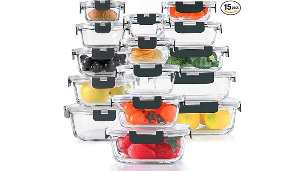 thirty piece glass storage set