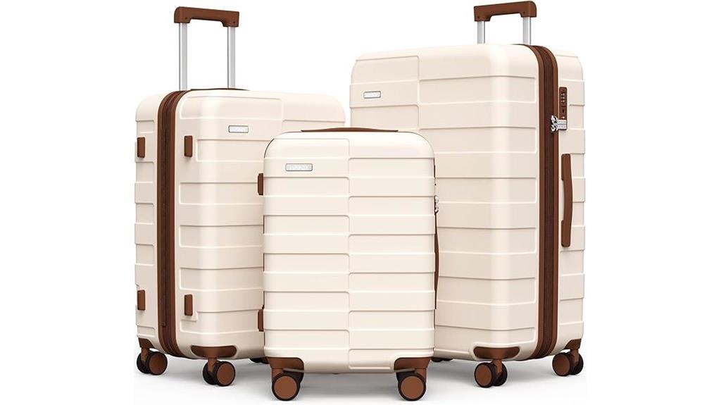 three piece tsa spinner luggage