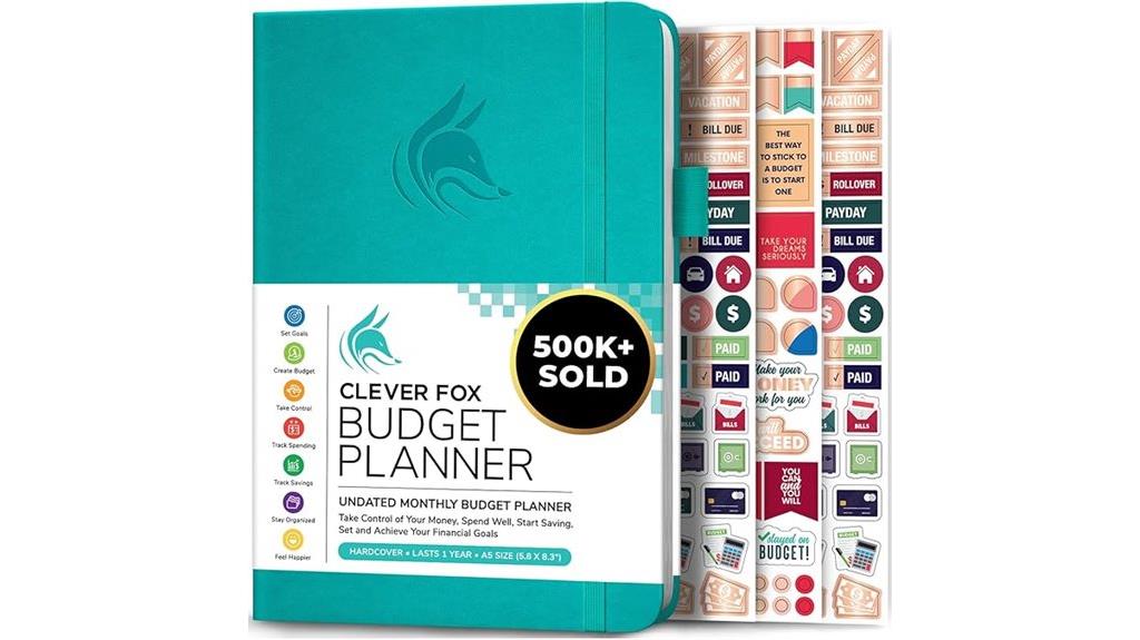 turquoise a5 budget notebook