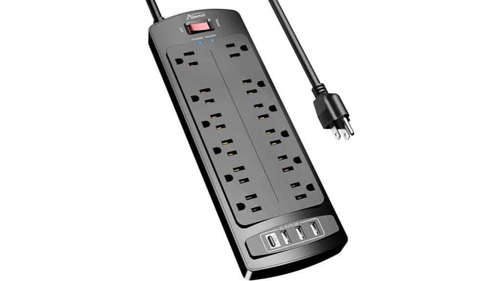 twelve outlets four usb