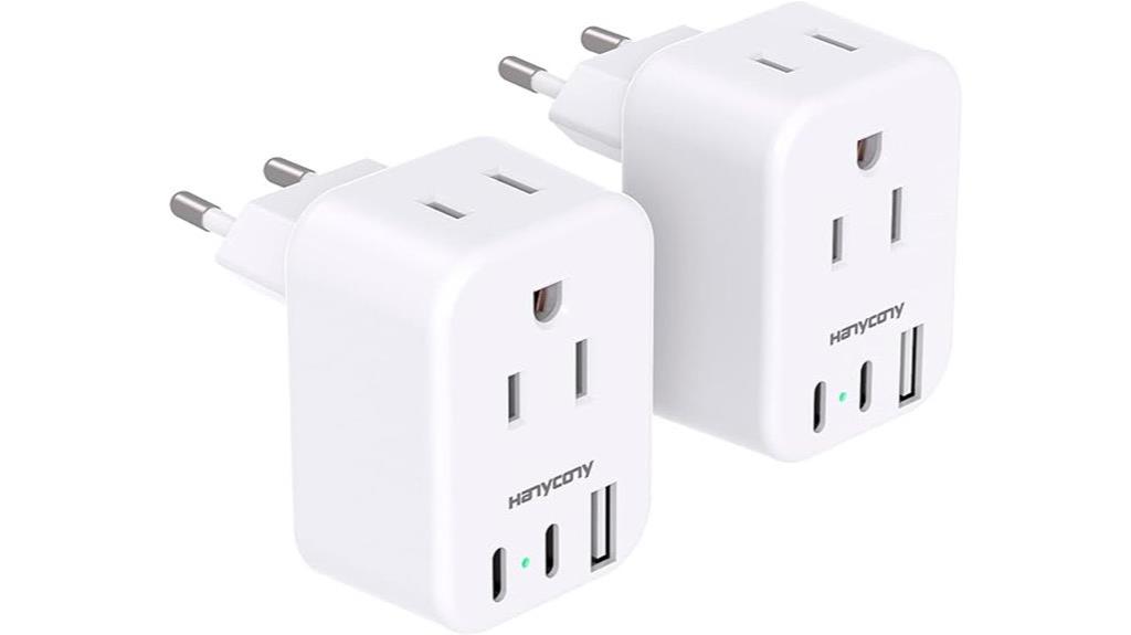 two european plug adapters