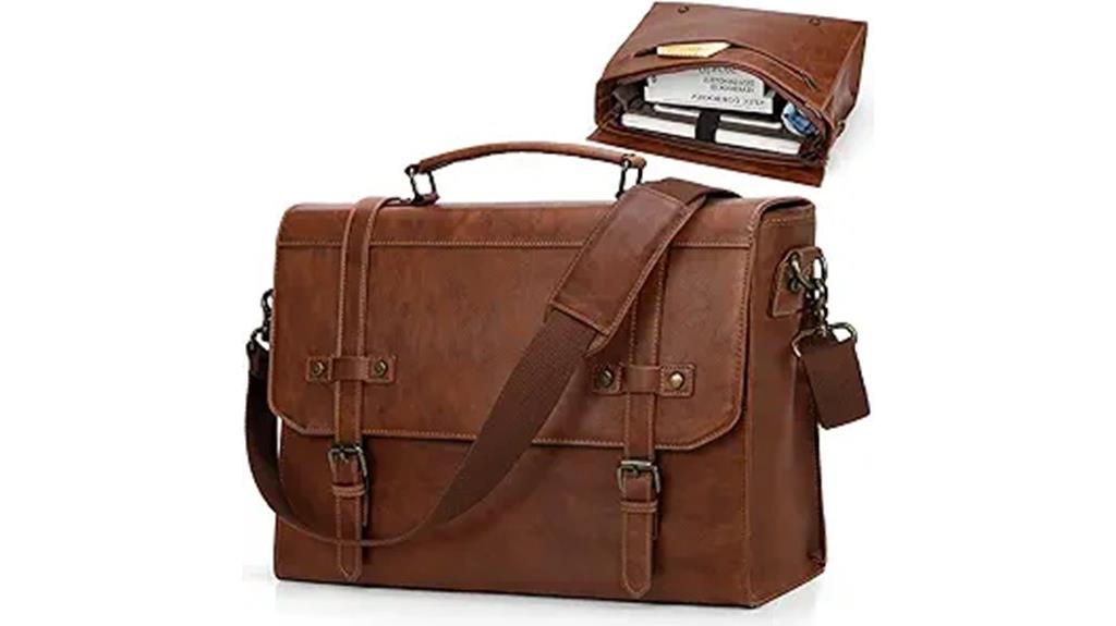 waterproof leather laptop bag
