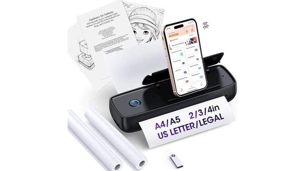 wireless inkless portable printer
