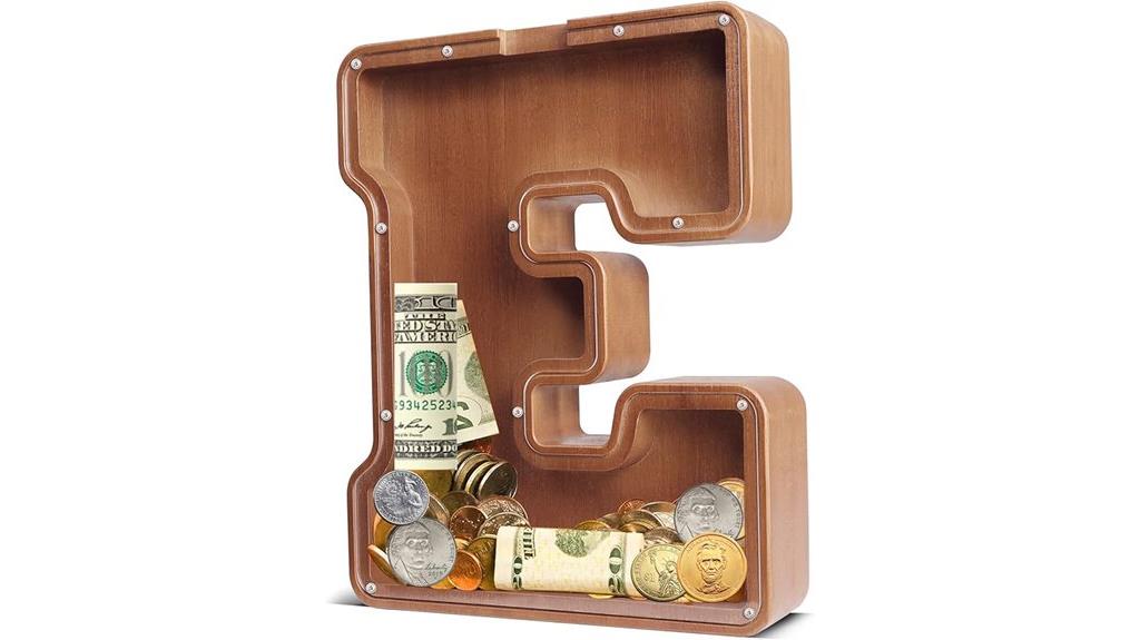 wooden 12 inch piggy bank
