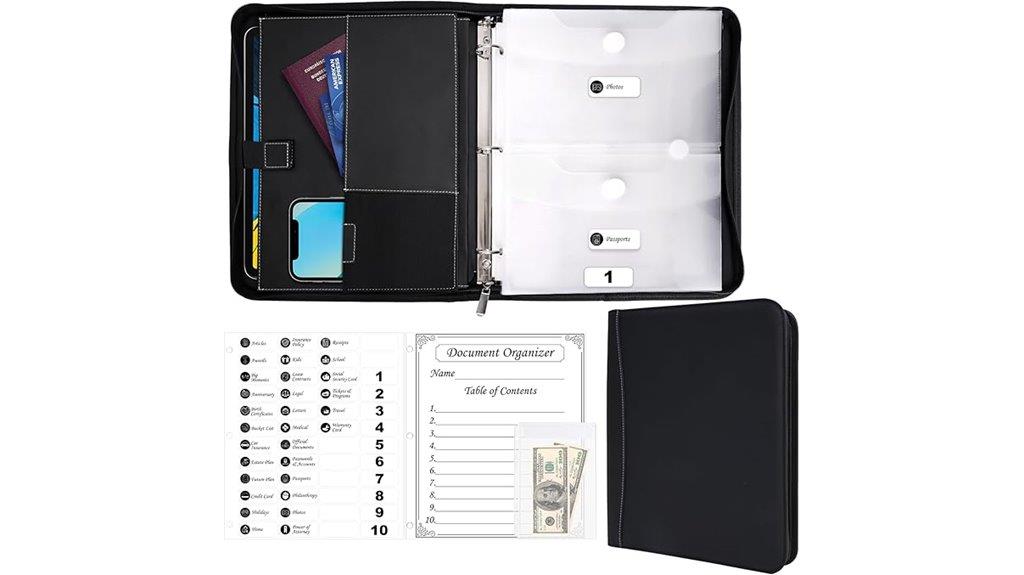 zippered life binder organizer