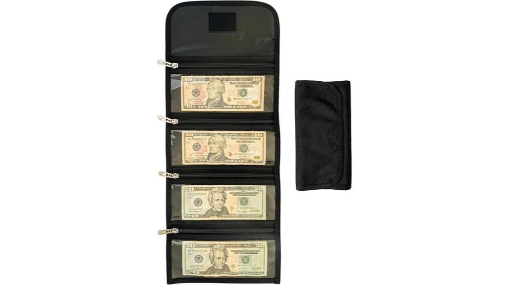 zippered wallet money organizer