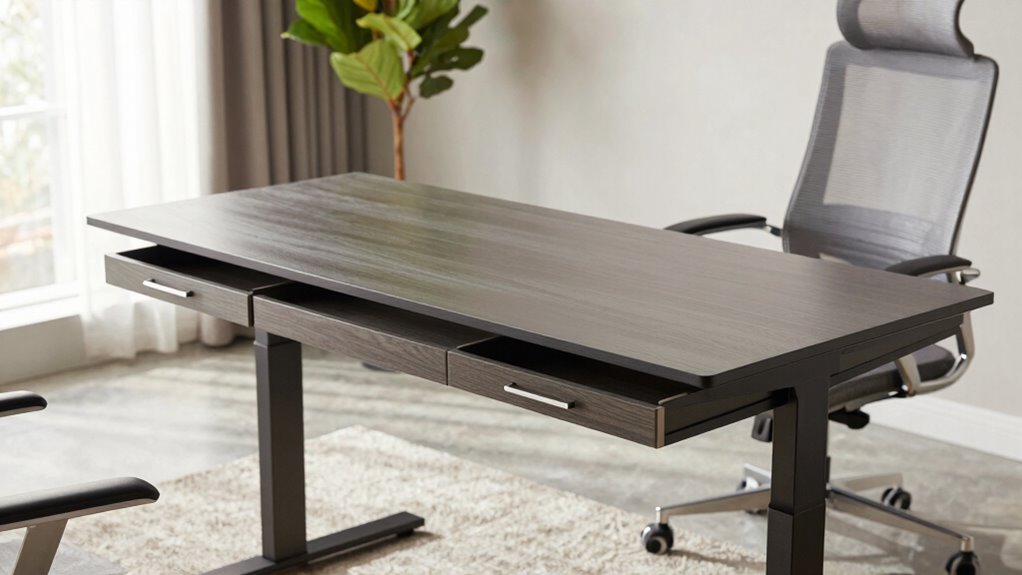 top standing desk drawers